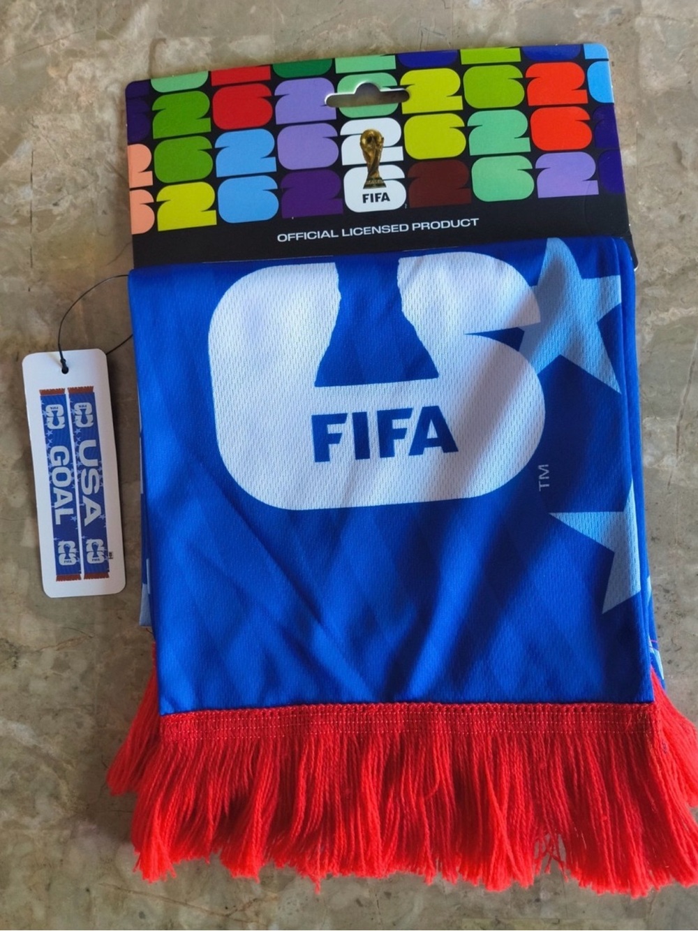 FIFA Blue & Red Soccer Scarf with Logo